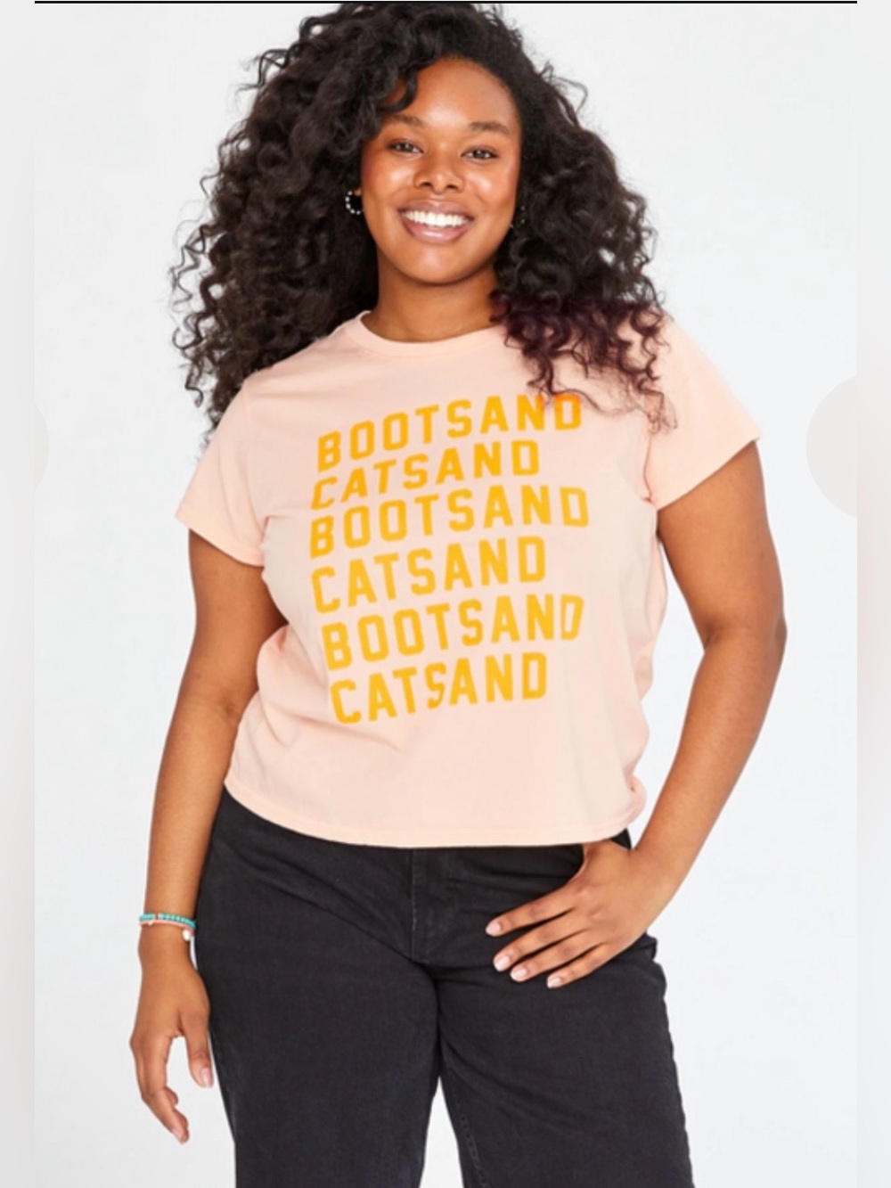 CLARE V. "Boots & Cats" T-shirt, size L